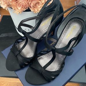 Brooks Brothers Black Strapped 4 inch heels